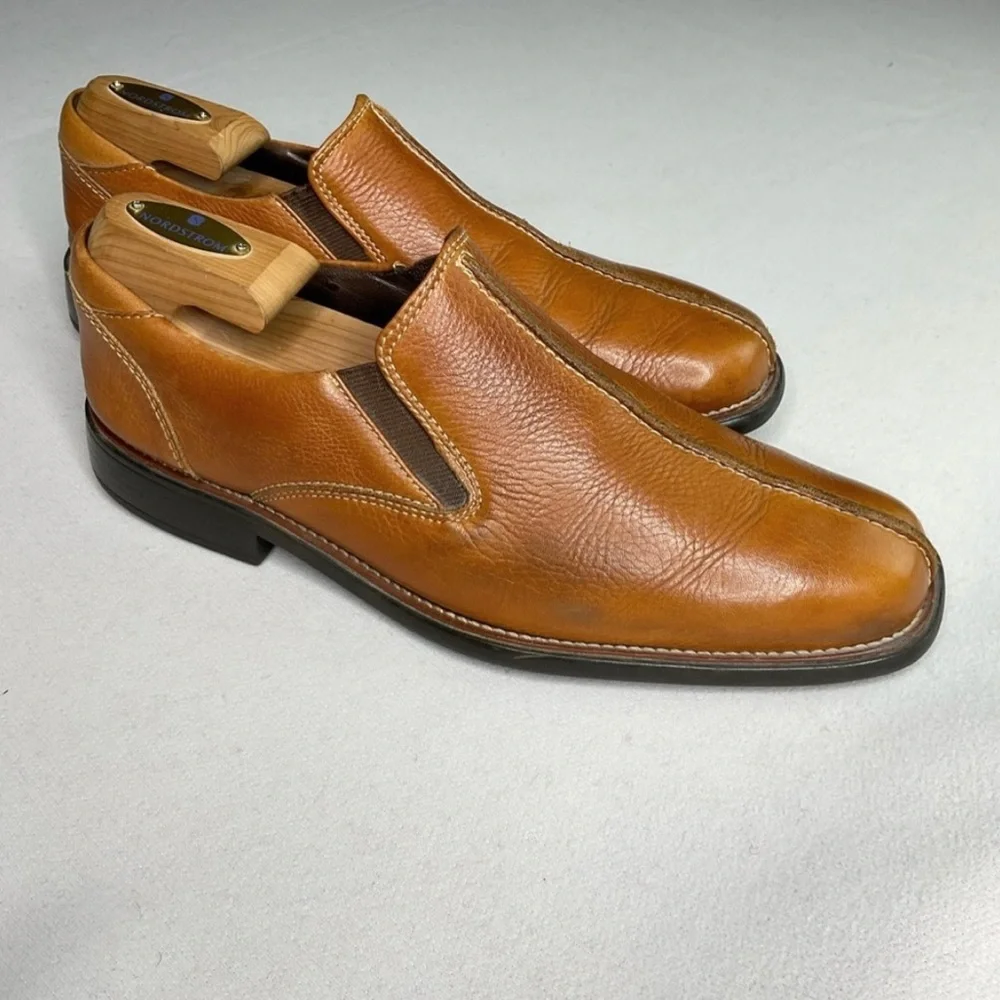 💚 JOHNSTON & MURPHY MENS SPLIT TOE CASUAL SLIP ON DRESS SHOE. GOOD COND - Picture 2 of 14